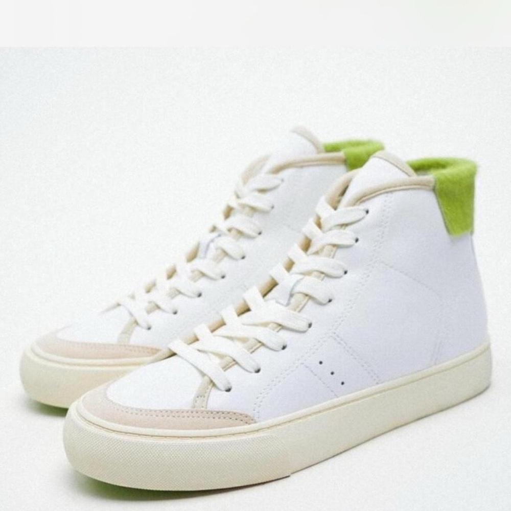 Zara Leather High-Top Sneakers